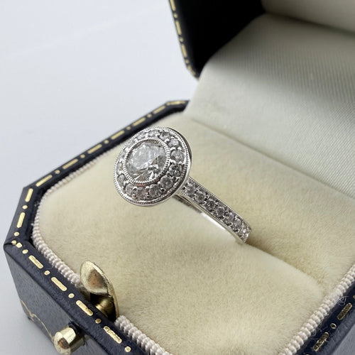 14k 1.10ct Diamond Daisy Ring - Size J