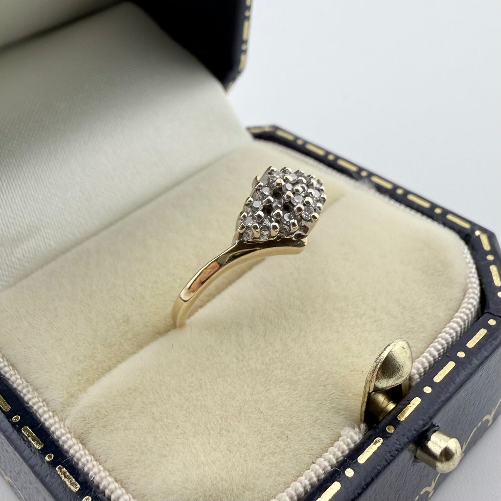 9ct Diamond Ring - Size I 1/2