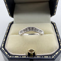 18ct White Gold Diamond Wishbone Band Ring — 0.25ct - Size N 1/2